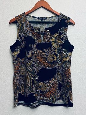 Lynn Ryan Paisley Print Sleeveless Blouse Top M